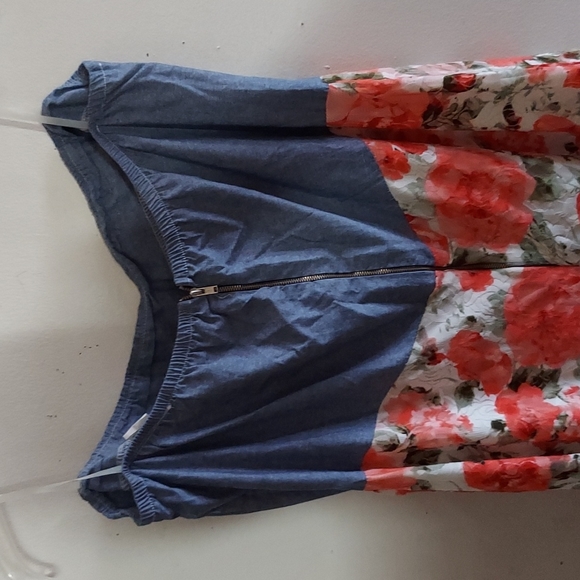 Plus Size 3X Denim and Lace HI Lo Strapless Dress 👗 😍 - Picture 9 of 10